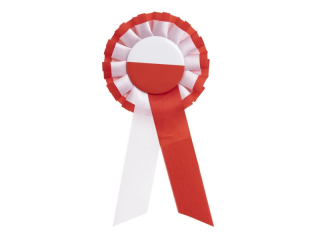 Kotylion  rozmiar: 7, 5 x 14, 5 x 3, 5  cm  kolor: biały, czerwony