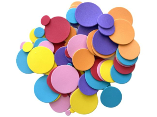 Naklejki z pianki  nazwa: kółka ilość : 100 szt