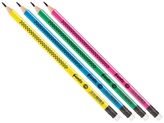 O��wek z gumk� HB tr�jk�tny mix kolor�w neon 12 szt   FR91556 [opakowanie=12szt]