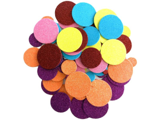 Naklejki z pianki z brokatem  nazwa: kółka ilość : 100 szt