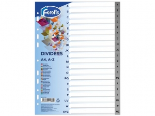 Przek�adka do segregatora  PLASTIKOWA A4 A-Z standard FR91285 [opakowanie=6szt]