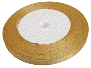 Wstka satynowa  rozmiar: 6 mm x 32 m kolor: ciemny zoty