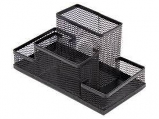 Przybornik na biurko siatka 4K czarny FR30546 [opakowanie=12szt]