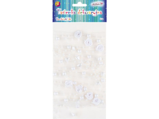 Tasiemka dekoracyjna WSP-3636 w kolorze perłowym, dł. 3m