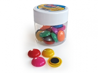 Magnesy 20 mm KOLOROWE INTENSYWNY mix 24 szt  PAS-4228 KUBEK [opakowanie=12szt]