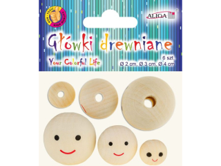 Główki drewniane PJG-2547 mix rozmiarów, op. 6szt.