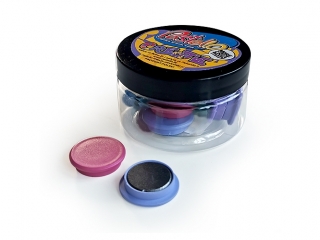 Magnesy 24 mm KOLOROWE PASTELOWE mix 12 szt  PAS-4365 KUBEK [opakowanie=12szt]