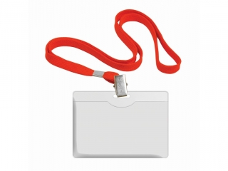 Identyfikator na smyczy czerwonej poziomy FR91636 [opakowanie=50szt]