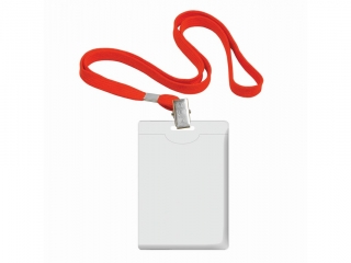 Identyfikator na smyczy czerwonej pionowy FR91638 [opakowanie=50szt]