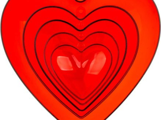 Zestaw serc akrylowych ASC-MIX op. 5szt. w mix-ie rozmiarów