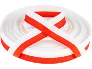 Wstążka dwukolorowa AX12-00 biało-czerwona 12mm/20m 1op=4r
