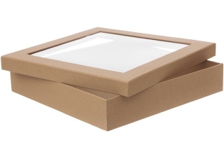 PUDEŁKO TEKTUROWE Z OKNEM 33, 5X33, 5X6, 5 CM - KRAFT NZWR-DLP