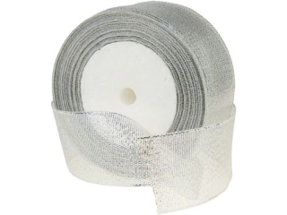 Wstążka metalizowana DWB38-140 srebrna, rozm. 38mm/22m, 1op.=4rol.
