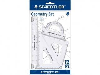 Zestaw przyborw do matematyki, linijka, ktomierz, 2 x ekierka, Staedtler