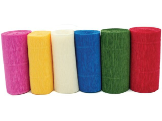 Krepina dekoracyjna KD-04 rozm. 10x250cm, mix 6 kolor�w