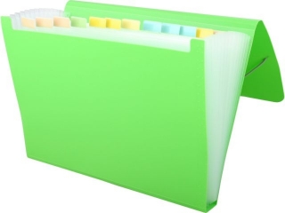 Teczka z 13-ma przegrdkami PENMATE A4 PP-104 - zielona