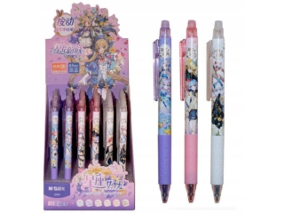 Długopis usuwalny automatyczny, 0, 5mm, niebieski, Korean Flower Manga, MG