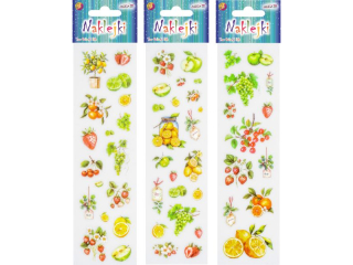 Naklejki NK-3635 owoce, mix wzor�w, rozm. 6x21cm