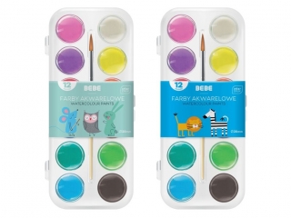 Farby akwarelowe  INTERDRUK BB Kids 12 kolorw