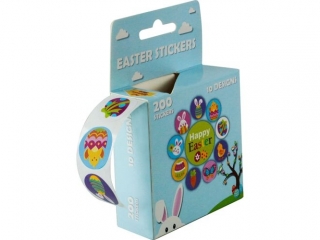 Naklejki papierowe na ta�mie o23mm 10 wzor�w Wielkanoc 200szt. TITWLK26