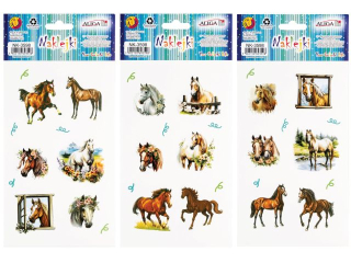 Naklejki NK-3598 konie, mix wzor�w, rozm. 12cm x 20cm