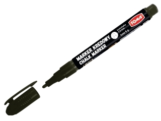 Markery kredowe, ko�c�wka okr�g�a 1,5mm, 6g tuszu czarny Pude�ko [opakowanie=10szt]