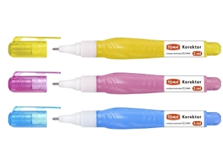 Korektor w pynie MINI, kocwka metalowa 0, 2mm 3ml, 3 kolory obudowy biay Pudeko [opakowanie=12szt]