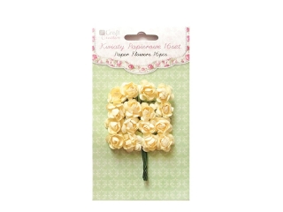 KWIATY PAPIEROWE 2 CM, 16 SZT. RӯE - LEMON CHIFFON
