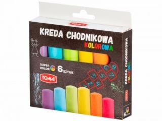 Kreda chodnikowa, kolorowa - opakowanie 6 kolorów mix Karto