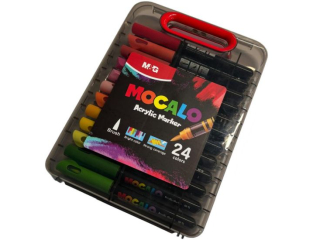 Marker akrylowy Mocalo p�dzelkowy, 24 kolory, MG
