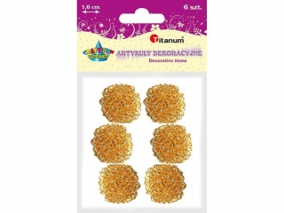 Kulki druciane TITANUM 1,6cm/ 6szt Złote