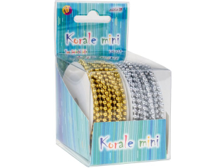 Korale mini KOR-0931 na szpulce, rozm. 2, 5mm x 5m, 2 szpulki: zł i sr