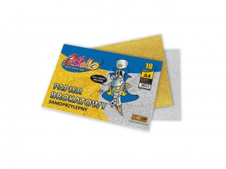 Papier BROKATOWY A4 samoprz. 10 kartek po 5k Z�OTY i SREBRNY PAS-7526 [opakowanie=5szt]