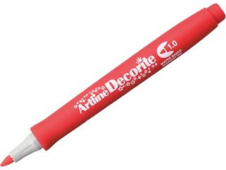 Marker permanentny ARTLINE DECORITE ko�c�wka okr�g�a 1, 0mm - czerwony [opakowanie=12szt]