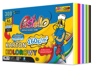 Karton Kolorowy A5 160 gr mix 20 kol. 300 arkuszy PAS-8127