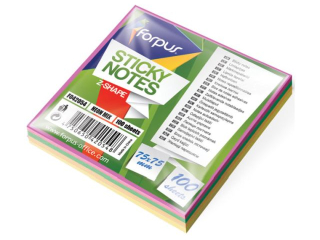Notes samoprzylepny PASTELOWY 76x76 mm 100 k. mix 4 kolory FO42071 [opakowanie=12szt]