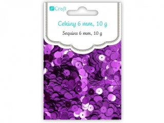 Cekiny okrągłe DPCRAFT 9mm 10 g - fioletowe metaliczne