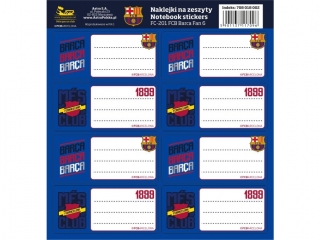 NAKLEJKI NA ZESZYTY FC-201 FC BARCA 6 [opakowanie=50szt]