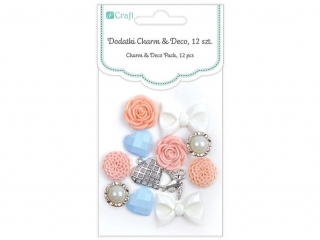 DODATKI CHARM x DECO, 12 SZT. SO IN LOVE
