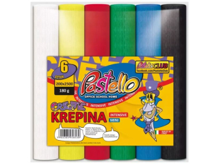 Krepina MINI 20x250 cm 180 gram 6 szt. mix kolor�w CLASIC PAS-8530 [opakowanie=1szt]