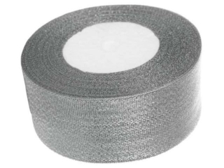 Wstka brokatowa rozmiar: 38mm x 22 m kolor: srebrny