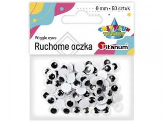 Oczy bez kleju czarne 8mm bez rz�s 50szt.