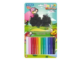 Plastelina NARA 12 kolorów + foremka 200g (ST-200-12+B)