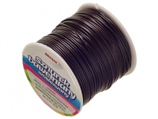 Sznurek bawełniany woskowany rozmiar: 1mm x 25 m kolor: brązowy