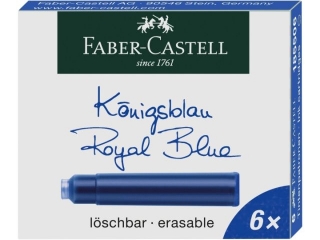 Naboje atramentowe FABER-CASTELL krótkie niebieskie 6szt.