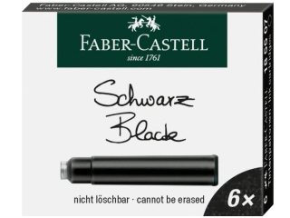 Naboje atramentowe FABER-CASTELL krótkie czarne 6szt.