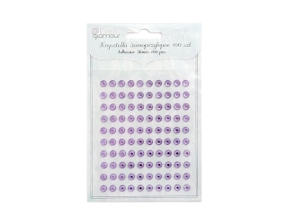 Kryształki samoprzylepne DPCRAFT 6mm 100szt. lilac