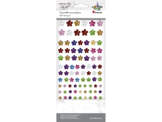 Kryszta�ki samoprzylepne kwiaty mix kolor�w 11/9/8/6mm 84szt. TITWLK26