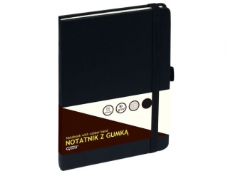 Notatnik z gumką GRAND A5 80k. linia - czarny