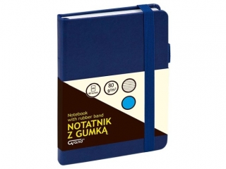 Notatnik z gumką GRAND A6 80k. linia - granat